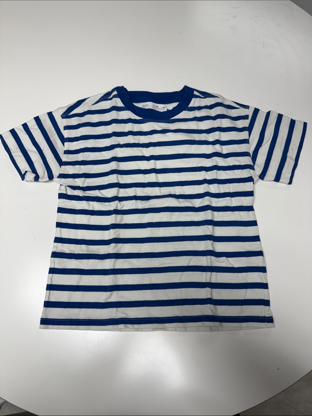 Zara Kids Classic Blue & White Striped Crew Neck Kids Tee